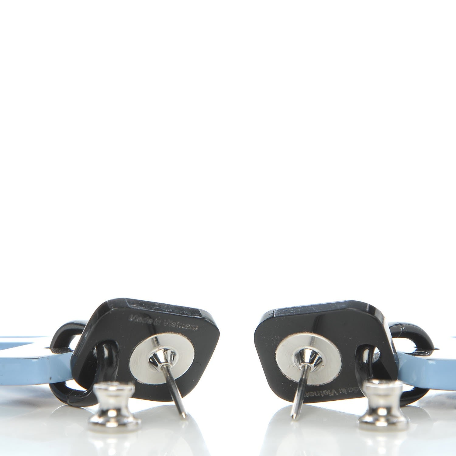 Hermes Buffalo Horn Lacquer Rhythm Earrings Bleu Lupin 3 of 5