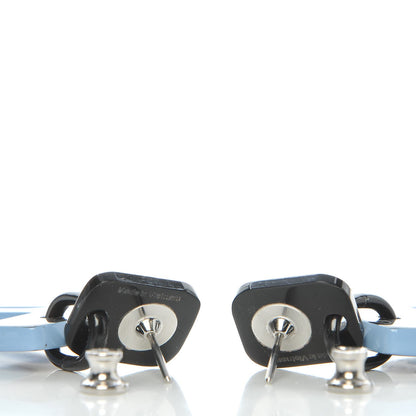 Hermes Buffalo Horn Lacquer Rhythm Earrings Bleu Lupin 3 of 5
