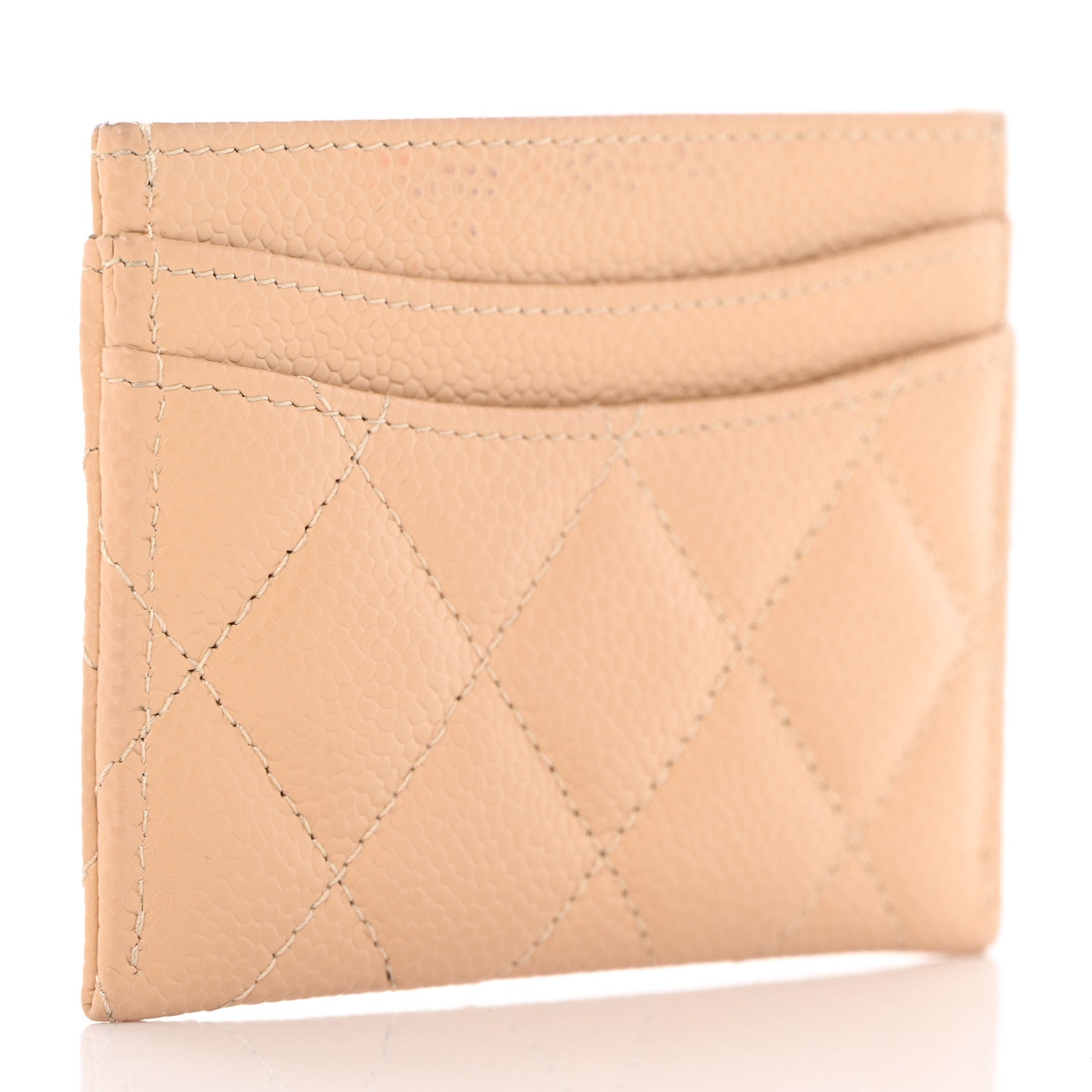 Chanel Caviar Quilted Card Holder Beige 3 of 9