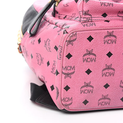 MCM Visetos Studded Colorblock Stark Brock Backpack Pink Black 8 of 16