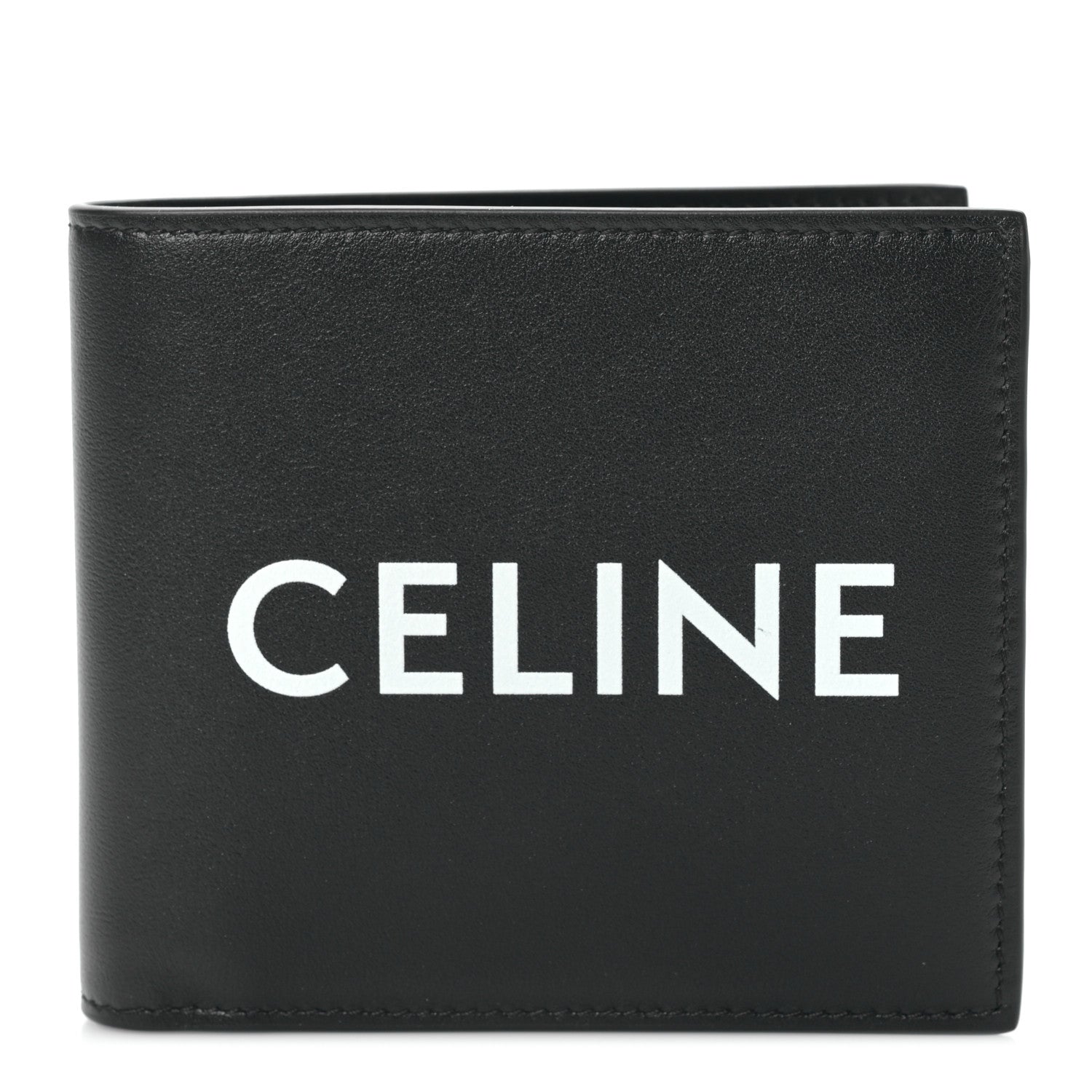Celine HOMME Calfskin Logo Bi-Fold Wallet Black 1 of 9