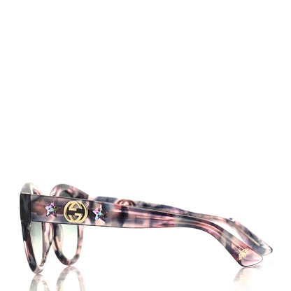 Gucci Round Frame GG Star Sunglasses GG0207S Grey Pink 3 of 7