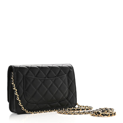Chanel Lambskin Quilted Wallet On Chain WOC Black 4 of 11