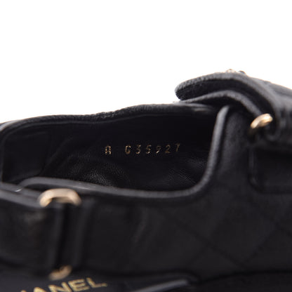 Chanel Grained Calfskin Velcro Dad Sandals 39 Black 9 of 10