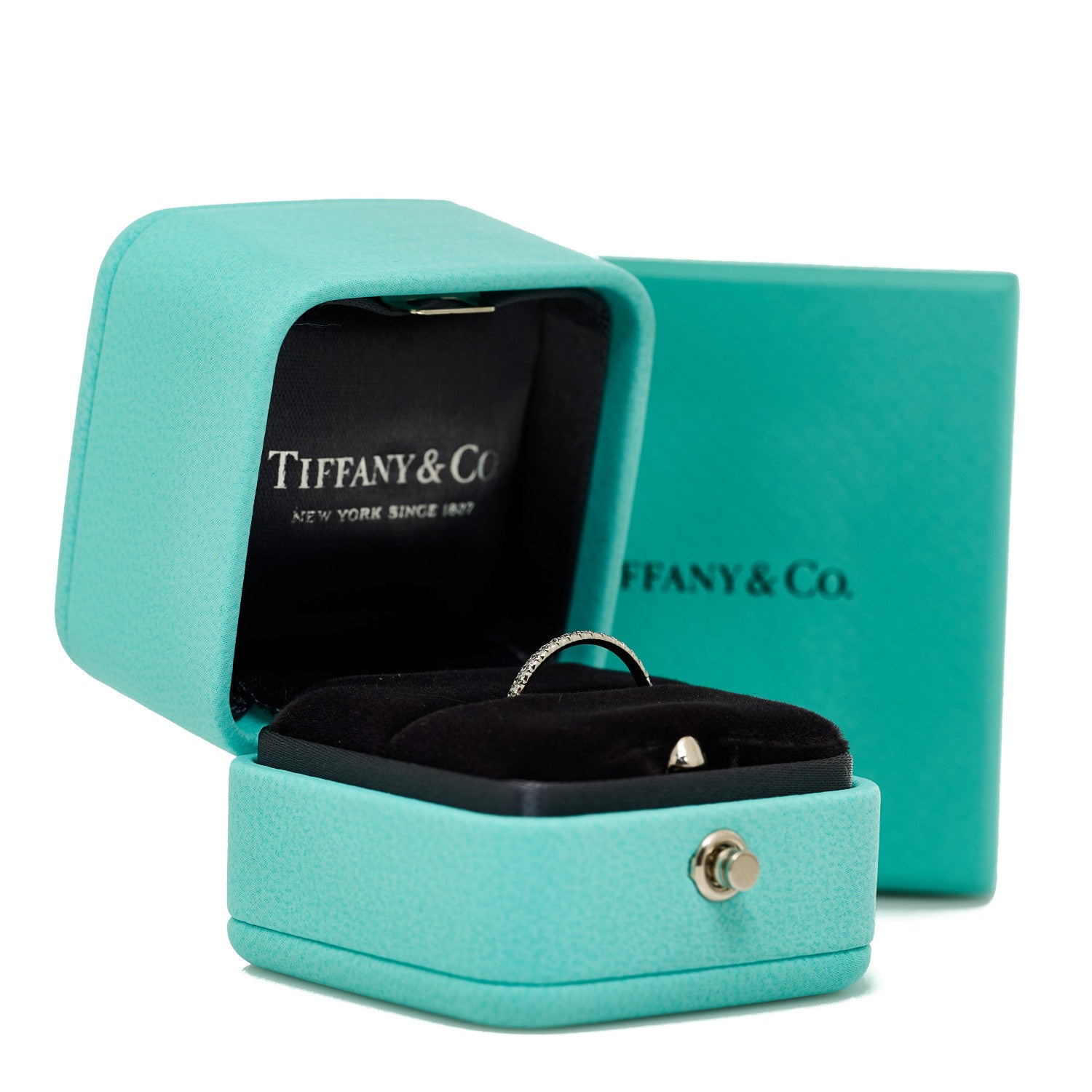 Tiffany Platinum Diamond Metro Full Eternity Band Ring 50 5.5 5 of 5