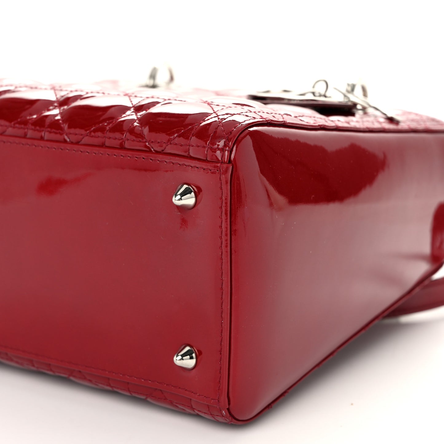 Patent Cannage Medium Lady Dior Red