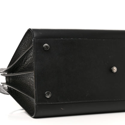 Saint Laurent Calfskin Crocodile Embossed Large Sac De Jour Carryall Black 9 of 13