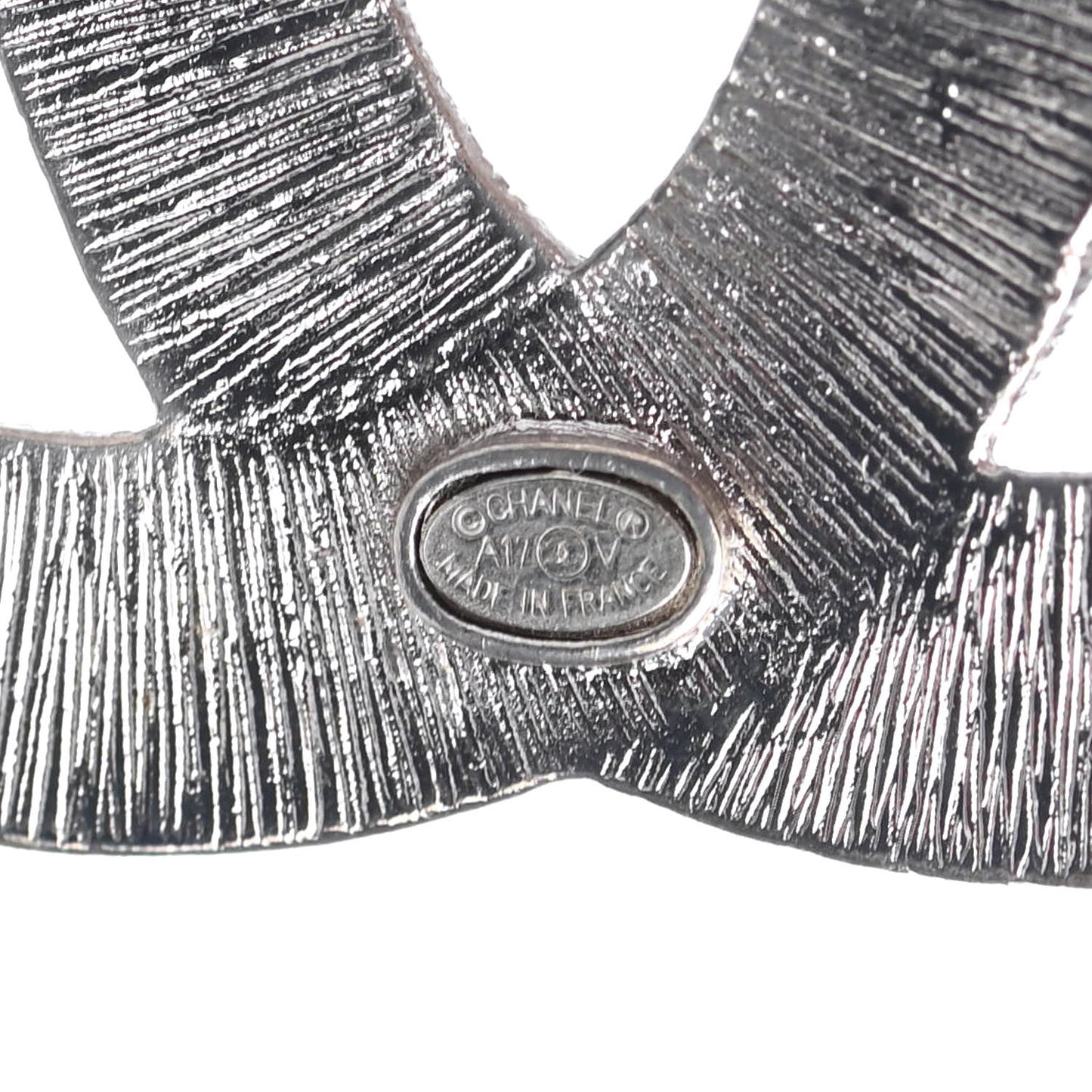 Baguette Crystal CC Brooch Silver