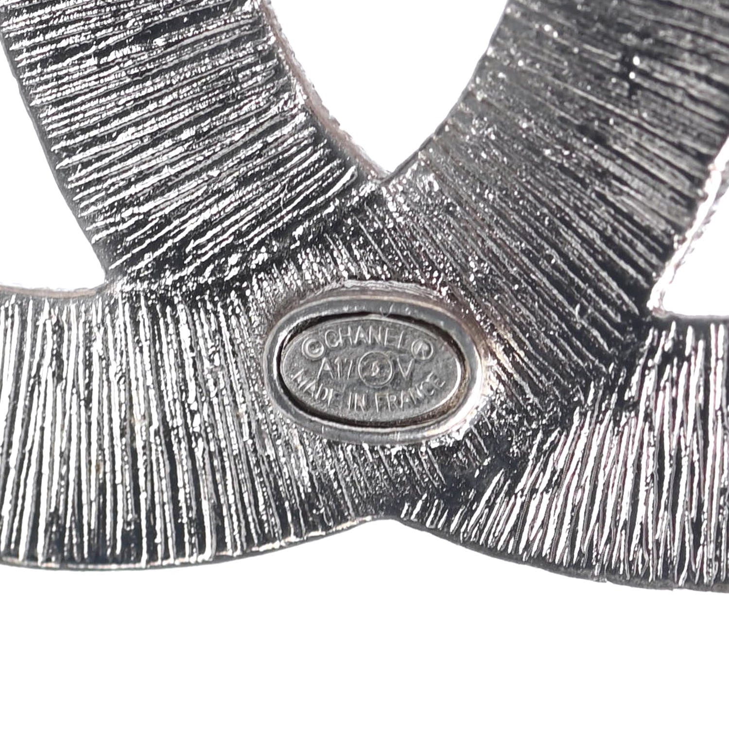 Chanel Baguette Crystal CC Brooch Silver 4 of 4