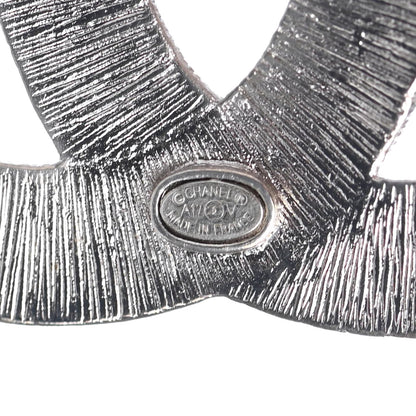 Chanel Baguette Crystal CC Brooch Silver 4 of 4