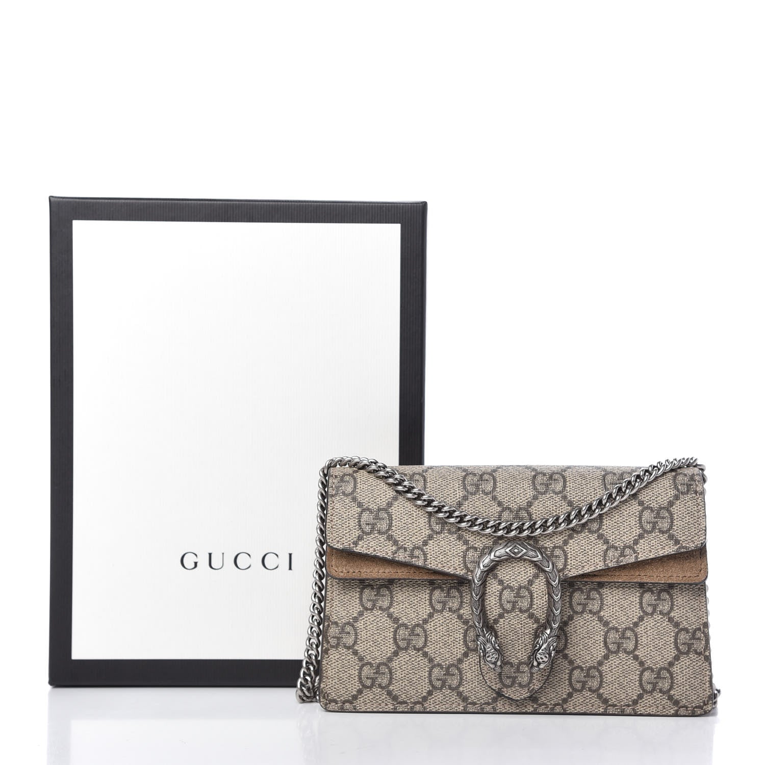 Gucci GG Supreme Monogram Super Mini Dionysus Shoulder Bag Taupe 10 of 10