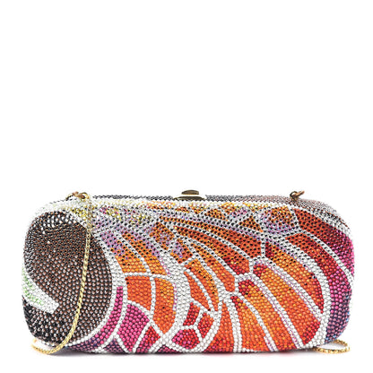 Judith Leiber Swarovski Crystal Butterfly Wing Minaudiere Clutch 1 of 8