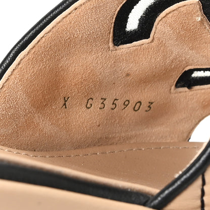 Chanel Lambskin Fabric CC Slide Sandals 38 Beige Black 9 of 10