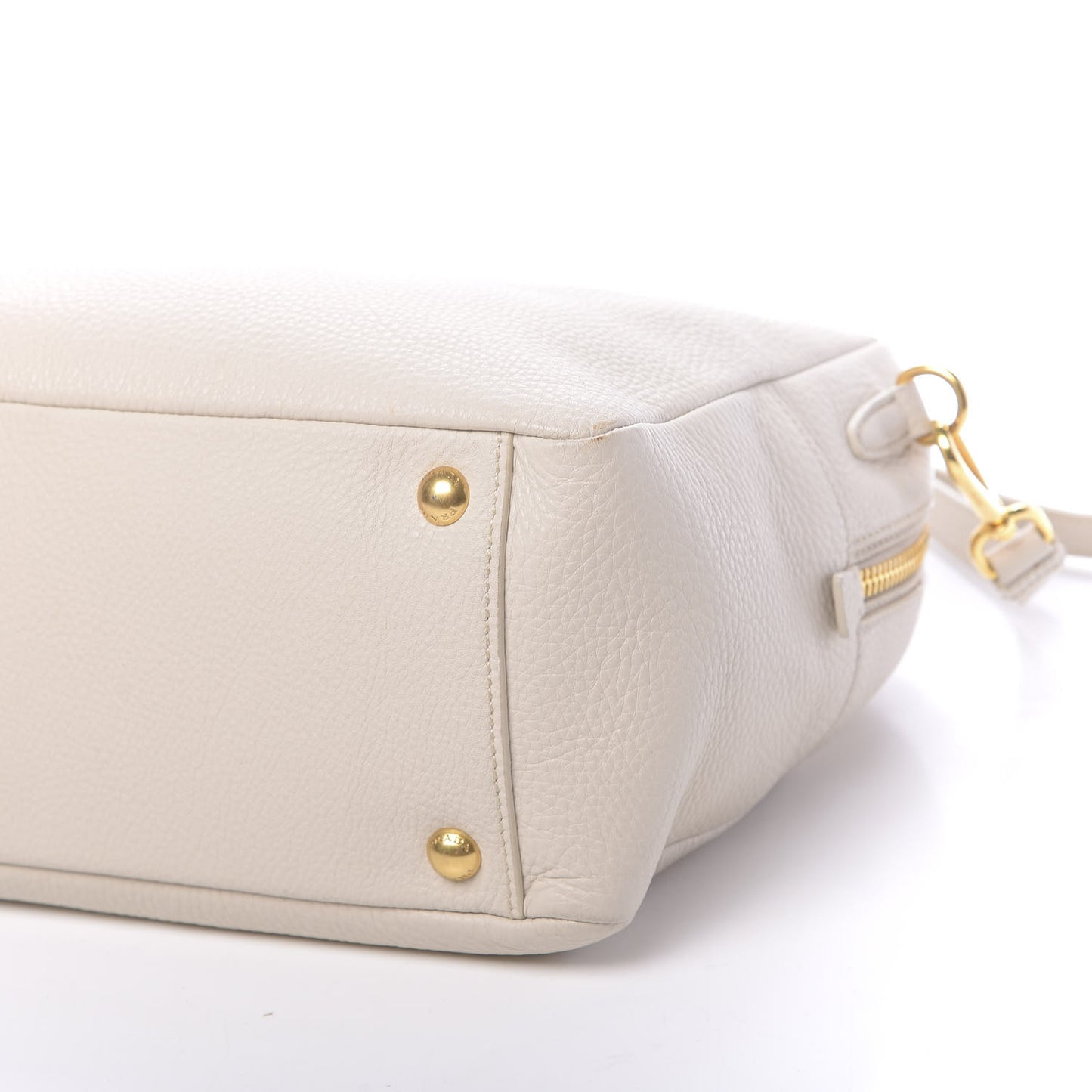 Vitello Daino Top Handle Shoulder Bag Talco