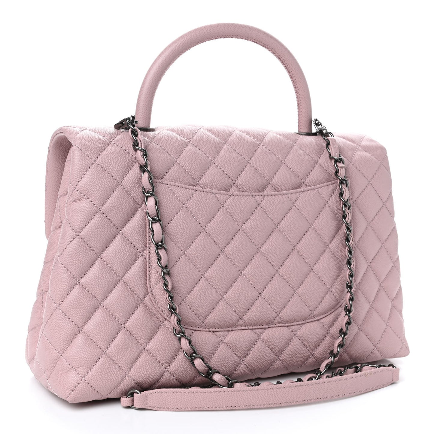 Caviar Quilted Medium Coco Handle Flap Light Pink