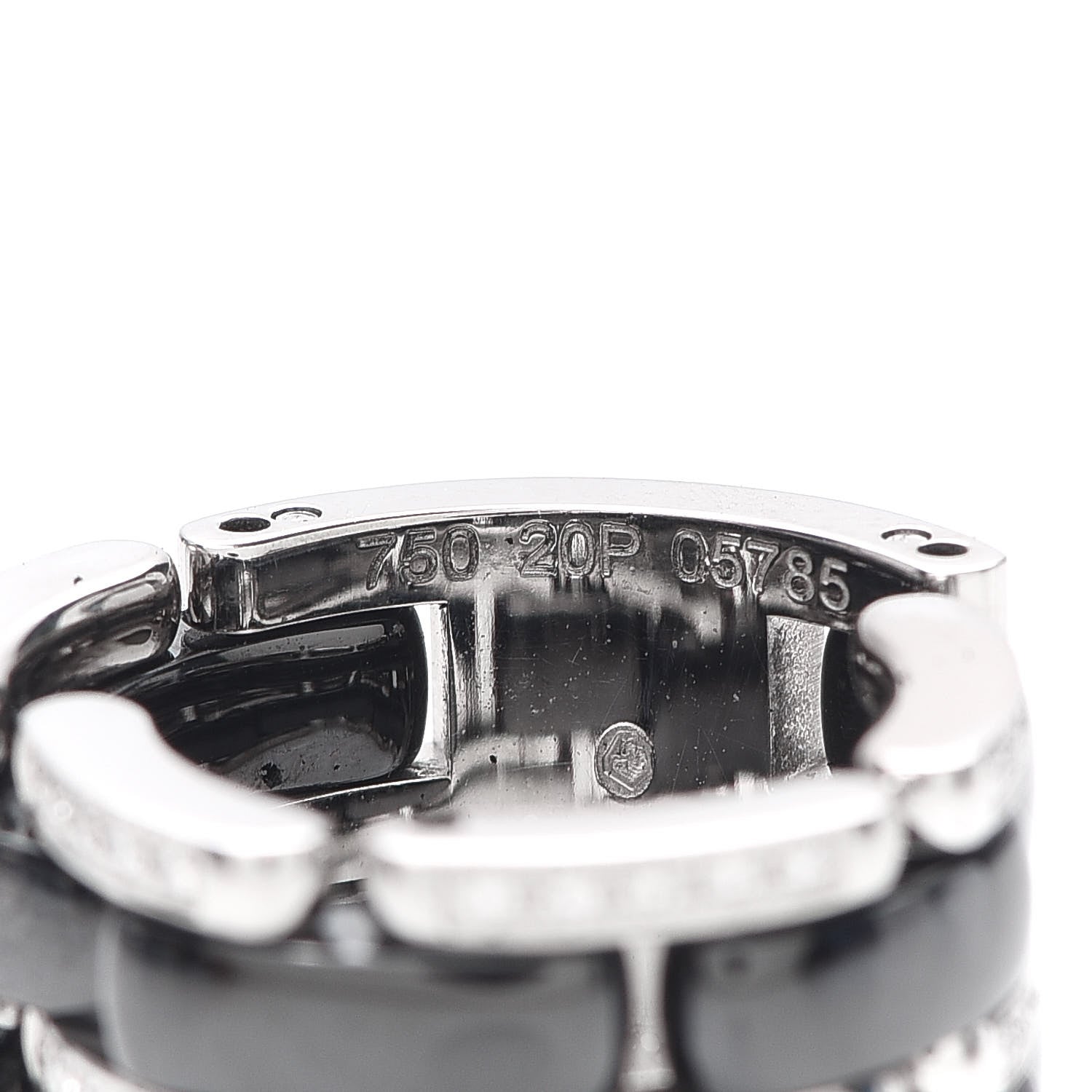 Chanel 18K White Gold Black Ceramic Diamond Large Ultra Ring 51 5.75 4 of 6