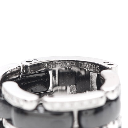 Chanel 18K White Gold Black Ceramic Diamond Large Ultra Ring 51 5.75 4 of 6