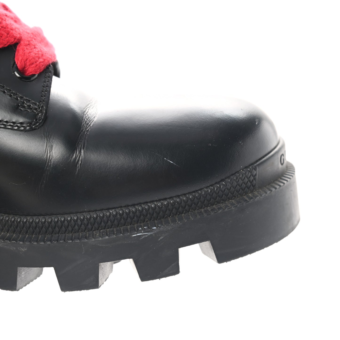 Magnum Calfskin Cirano Lux Web Lace Up Tall Combat Boots 39 Black Verde Hibiscus Red
