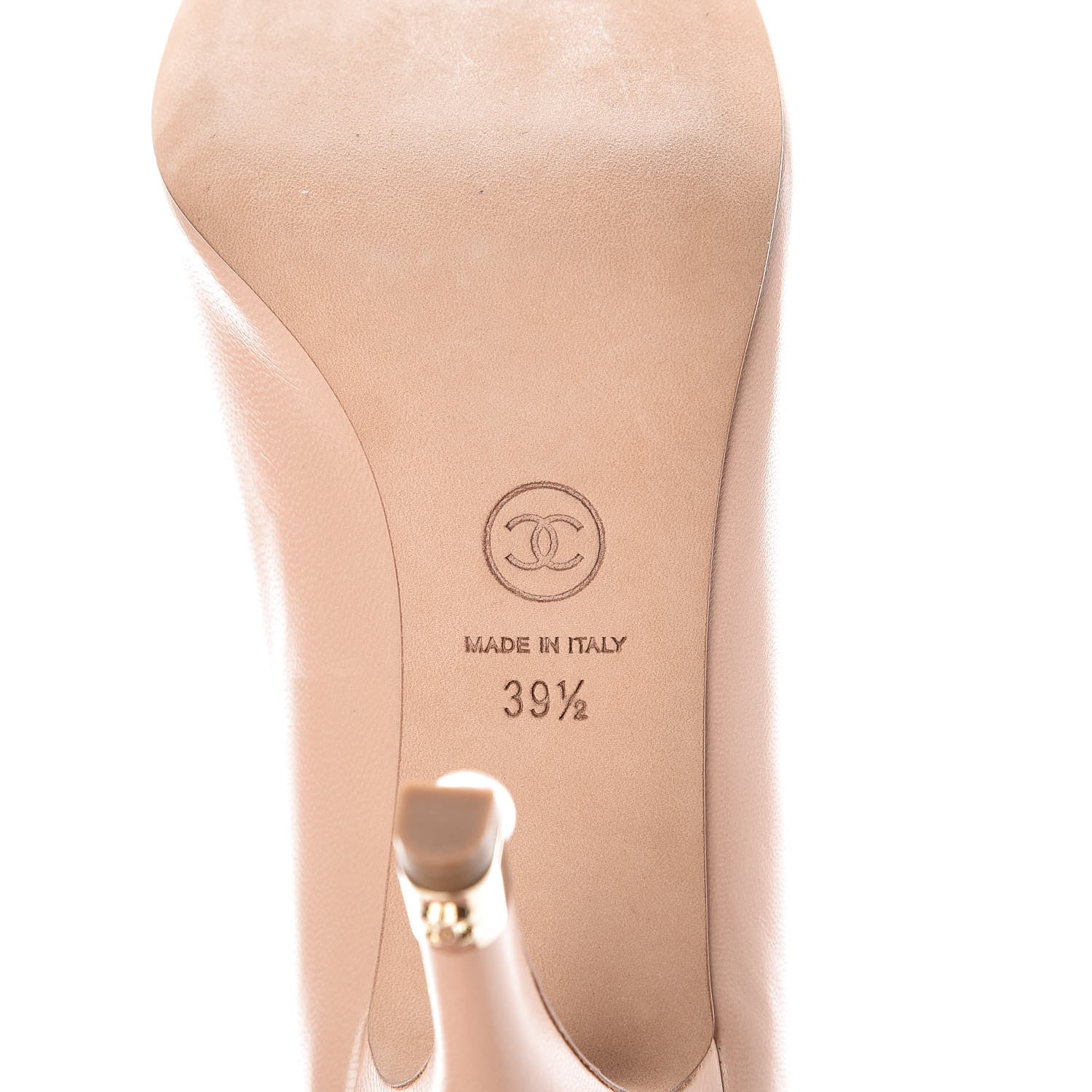 Chanel Lambskin Pearl Peep Toe Pumps 39.5 Beige Clair 7 of 12