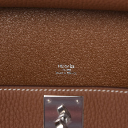 Hermes Taurillon Clemence Jypsiere 28 Gold 8 of 11
