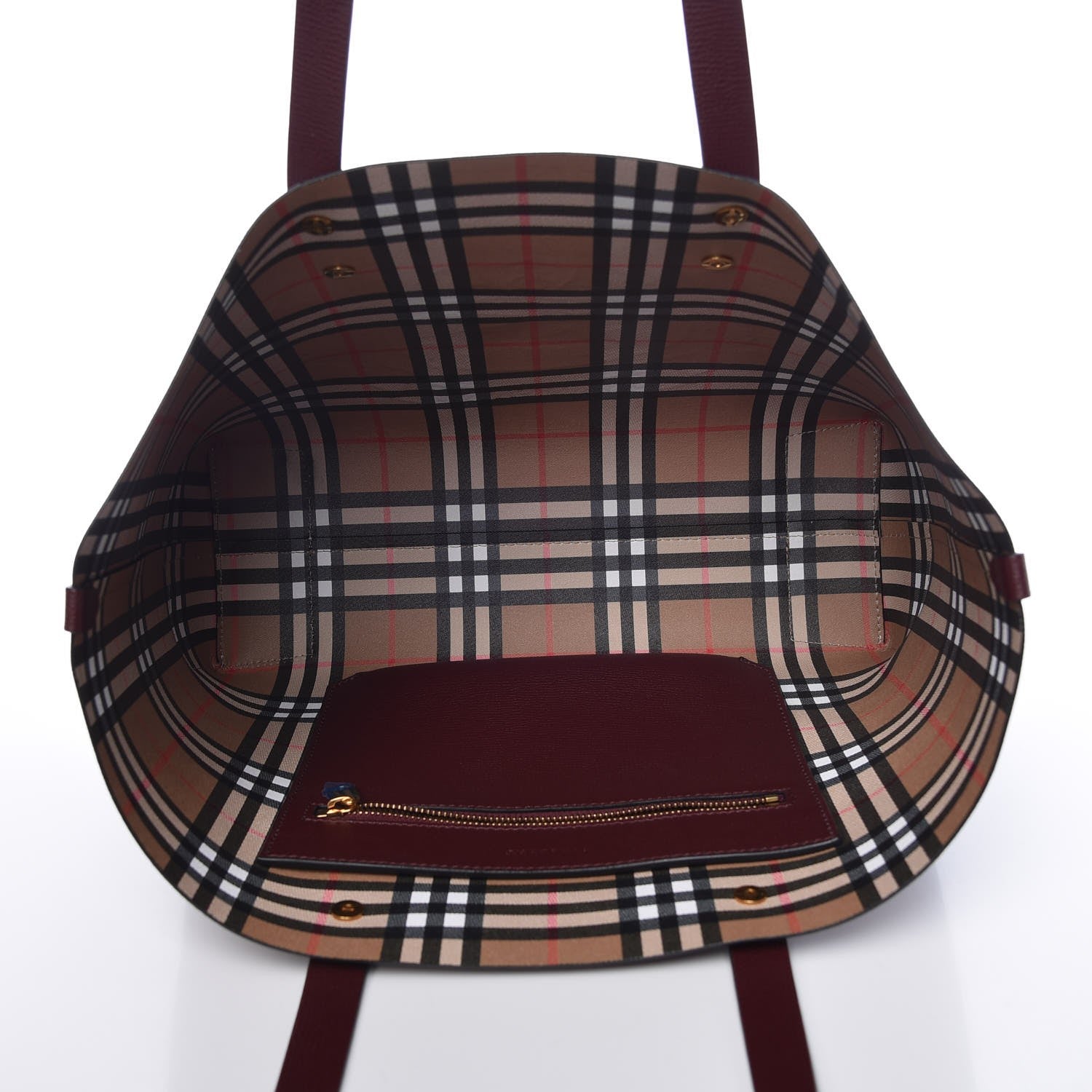 Burberry Calfskin Crest Embossed Small Tote Burgundy 5 of 8