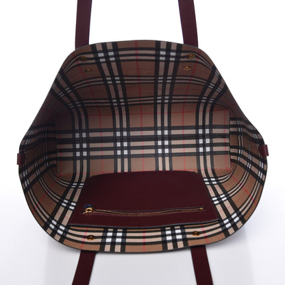 Burberry Calfskin Crest Embossed Small Tote Burgundy 5 of 8