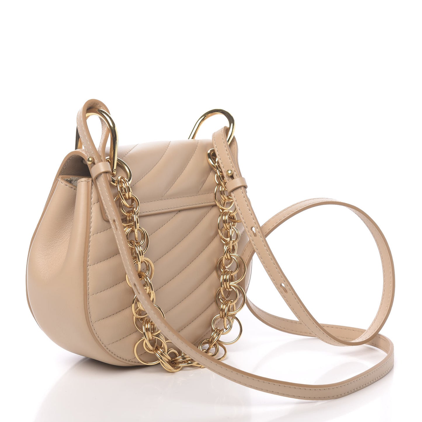 Calfskin Quilted Mini Drew Bijou Shoulder Bag Pearl Beige