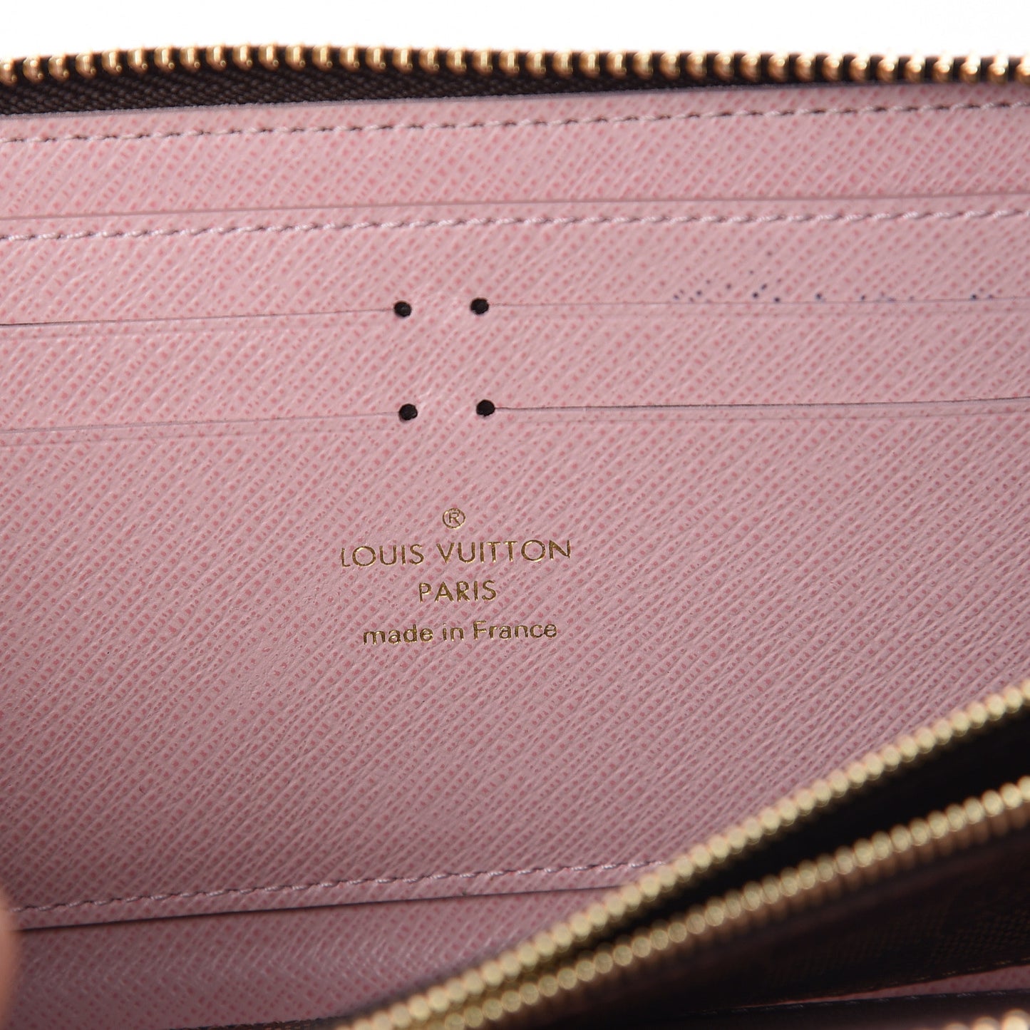 Damier Ebene Clemence Wallet Rose Ballerine