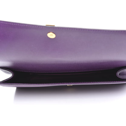 Saint Laurent Textured Calfskin Y Ligne Clutch Purple 4 of 9