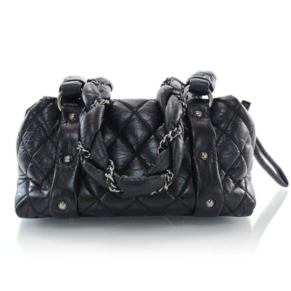 Chanel Distressed Lambskin Lady Braid Small Tote Black 3 of 9