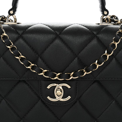 Chanel Caviar Quilted Medium Retro Twist Top Handle Flap Black 8 of 14