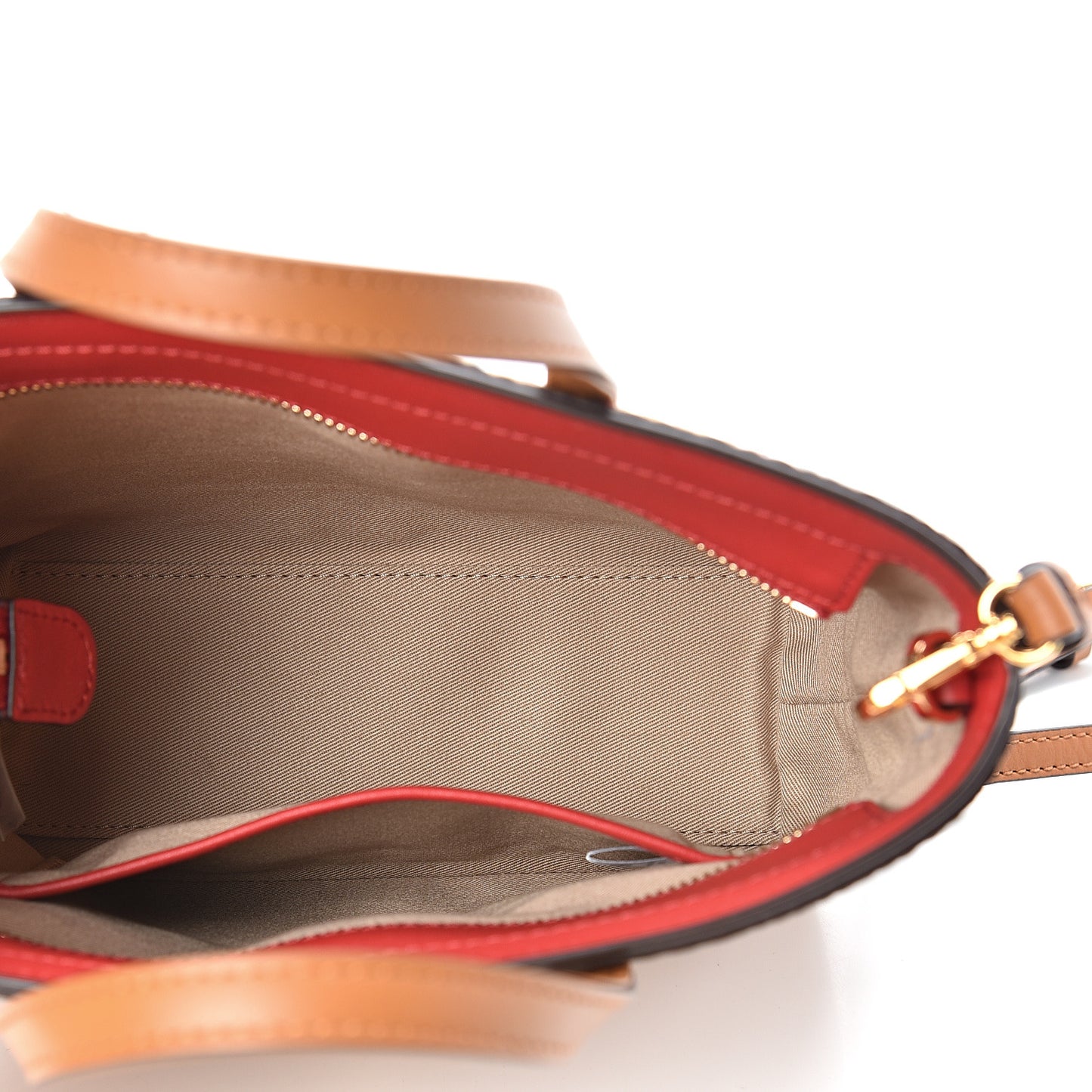 Visetos Embroidered Patch Mini Anya Travel Top Zip Shopper Tote Cognac