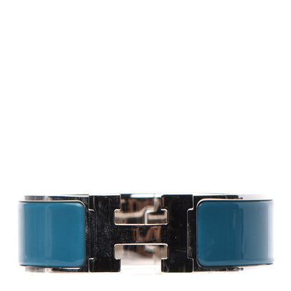 Hermes Enamel Wide Clic Clac H Bracelet GM Bleu Indien 1 of 4