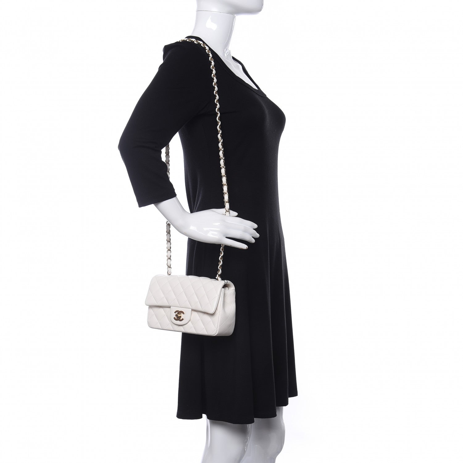 Chanel Lambskin Quilted Mini Rectangular Flap White 2 of 10