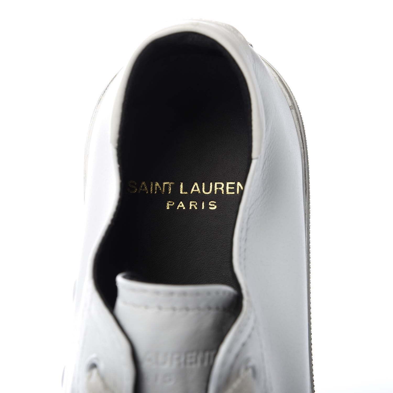 Saint Laurent Calfskin Distressed Low Top Sneakers 38 Off White 7 of 8