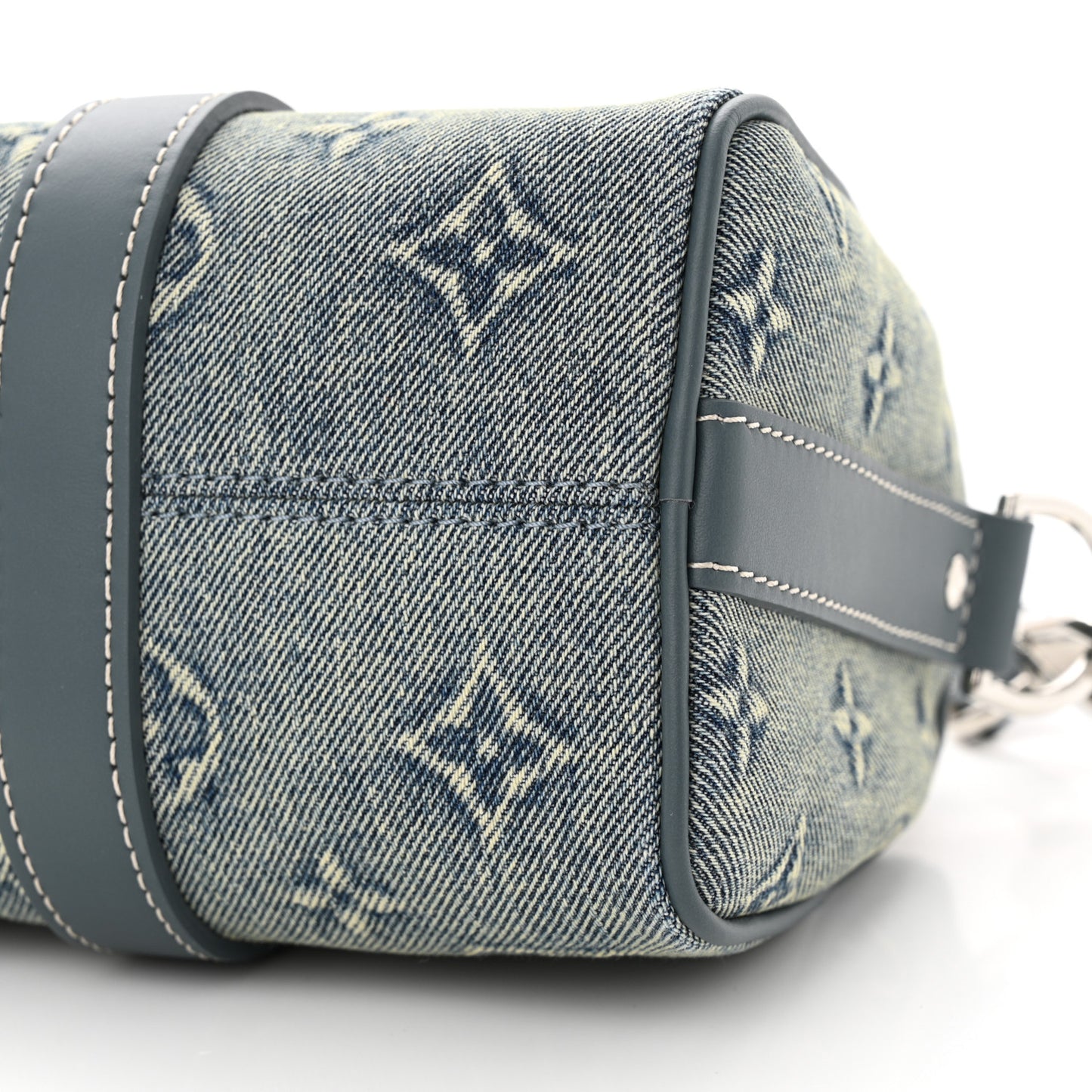 Monogram Washed Denim Keepall Bandouliere 25