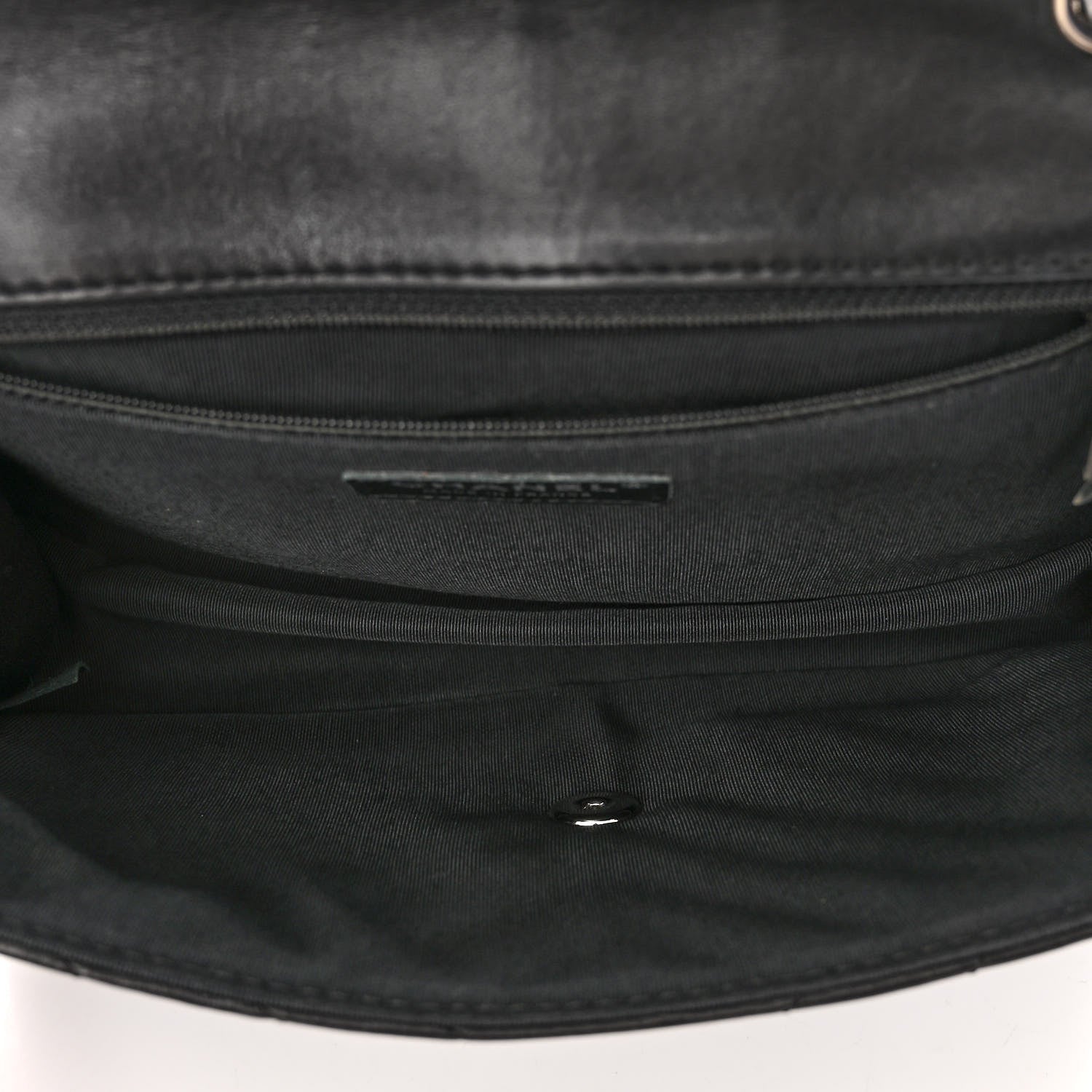 Chanel Lambskin Surpique Chevron Medium Single Flap Black 5 of 10