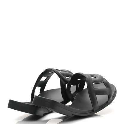 Hermes Rubber Aloha Sandals 37 Black 4 of 7