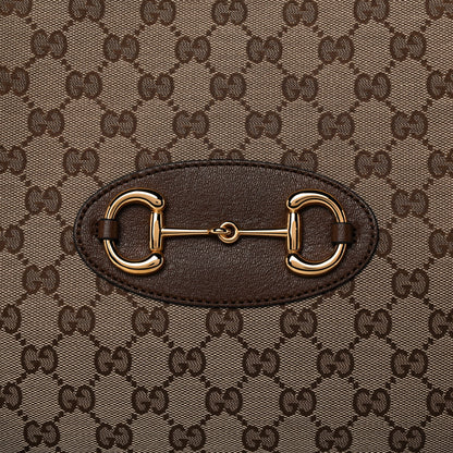 Gucci Monogram Calfskin Large Horsebit 1955 Tote Bag Beige Brown Sugar 8 of 10