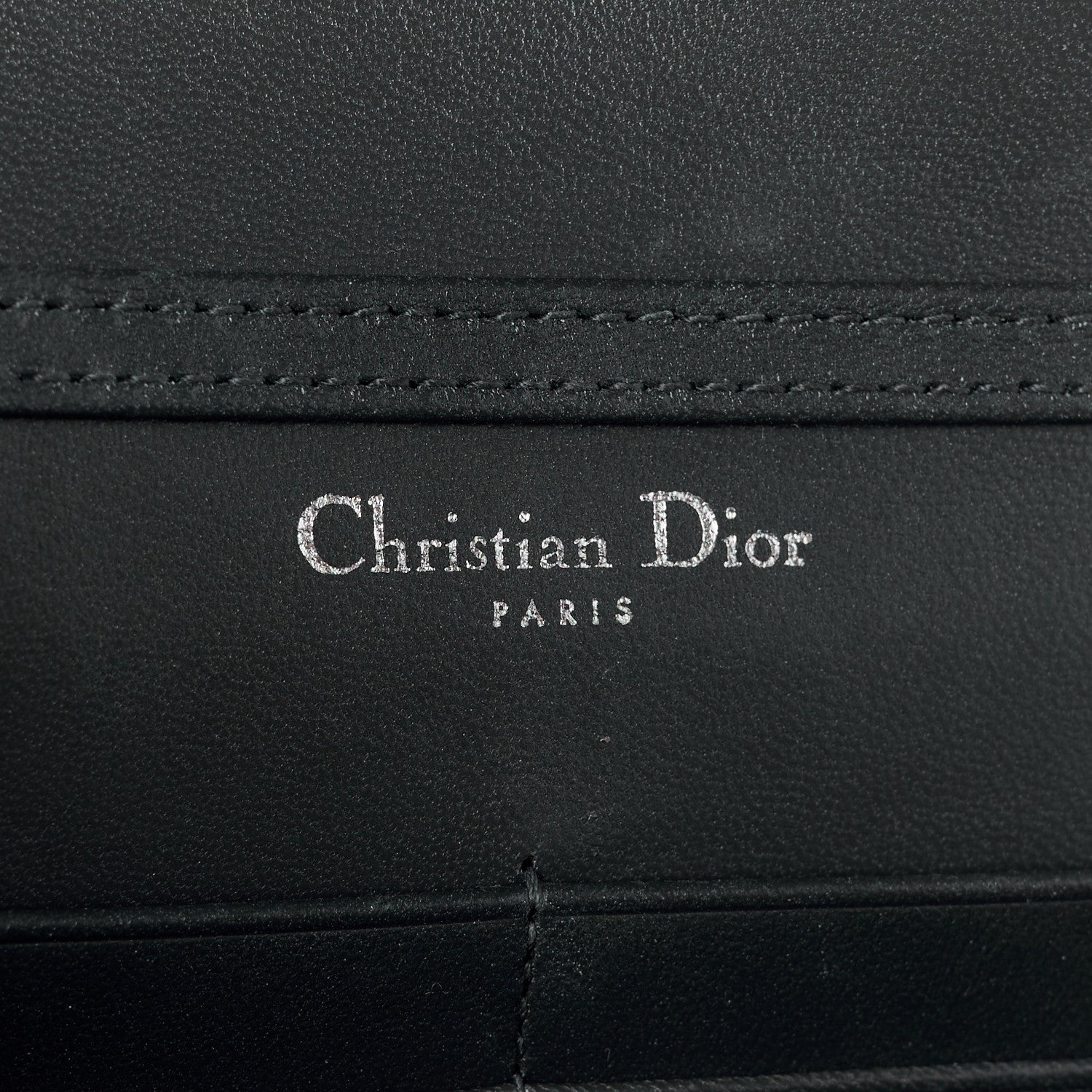 Christian Dior Metallic Patent Micro-Cannage Diorama Wallet on Chain Pouch Silver 6 of 11