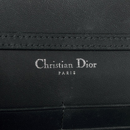 Christian Dior Metallic Patent Micro-Cannage Diorama Wallet on Chain Pouch Silver 6 of 11