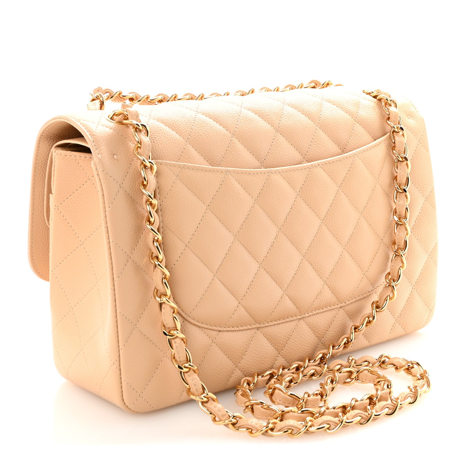 Chanel Caviar Quilted Jumbo Double Flap Beige 3 of 10