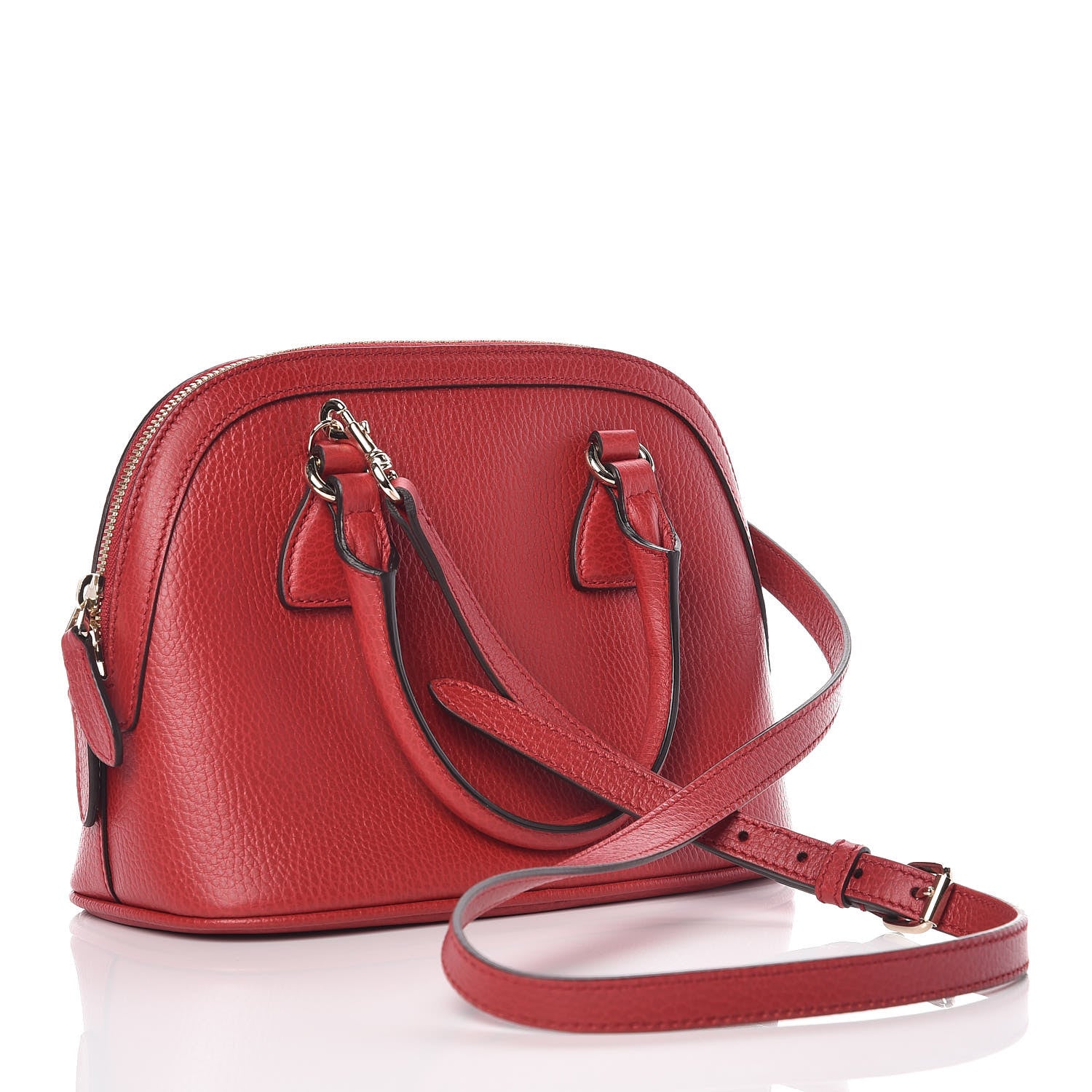 Gucci Dollar Calfskin Small GG Charm Dome Bag Red 4 of 10