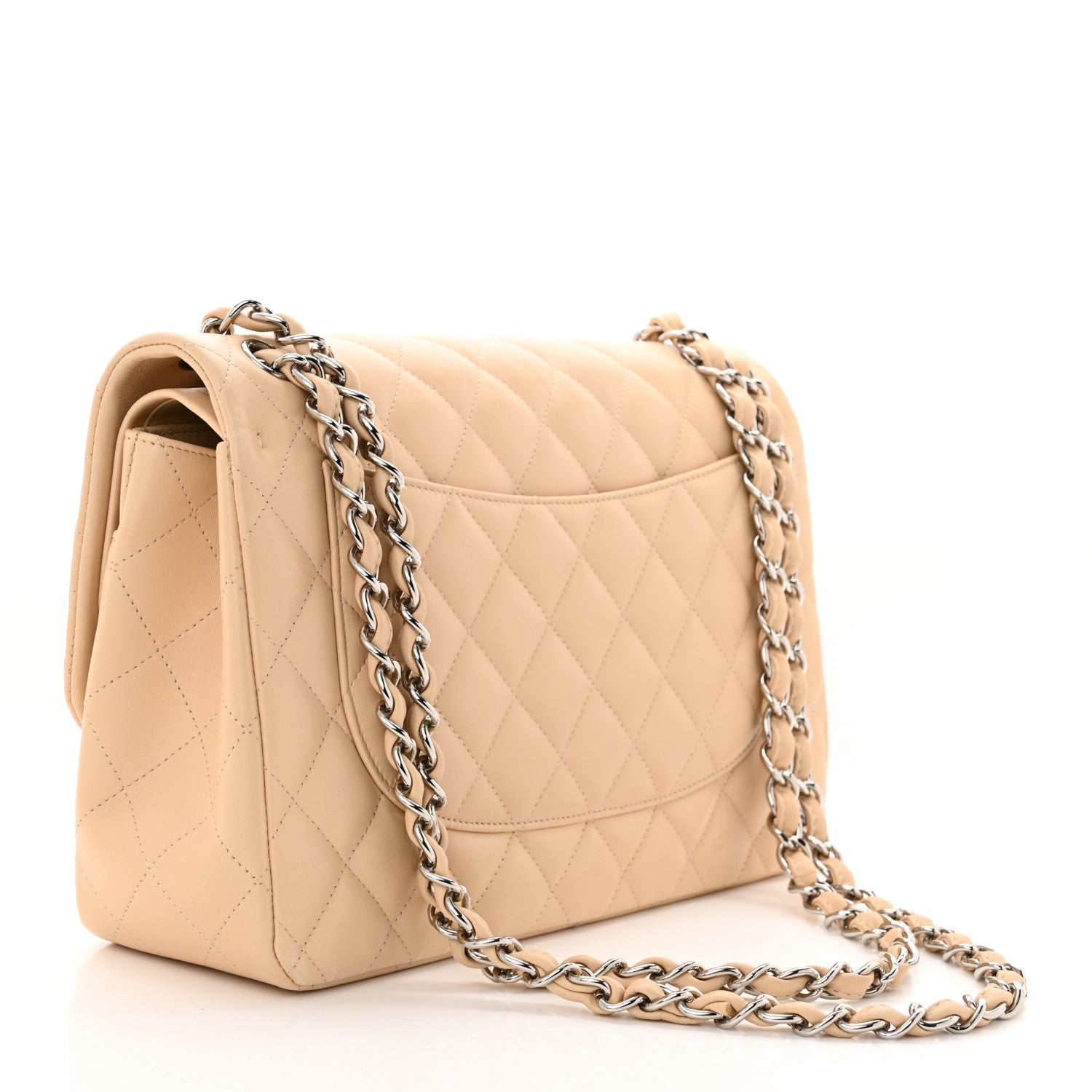 Chanel Lambskin Quilted Jumbo Double Flap Beige 3 of 10