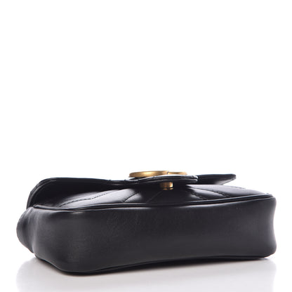 Gucci Calfskin Matelasse Super Mini GG Marmont Shoulder Bag Black 4 of 8