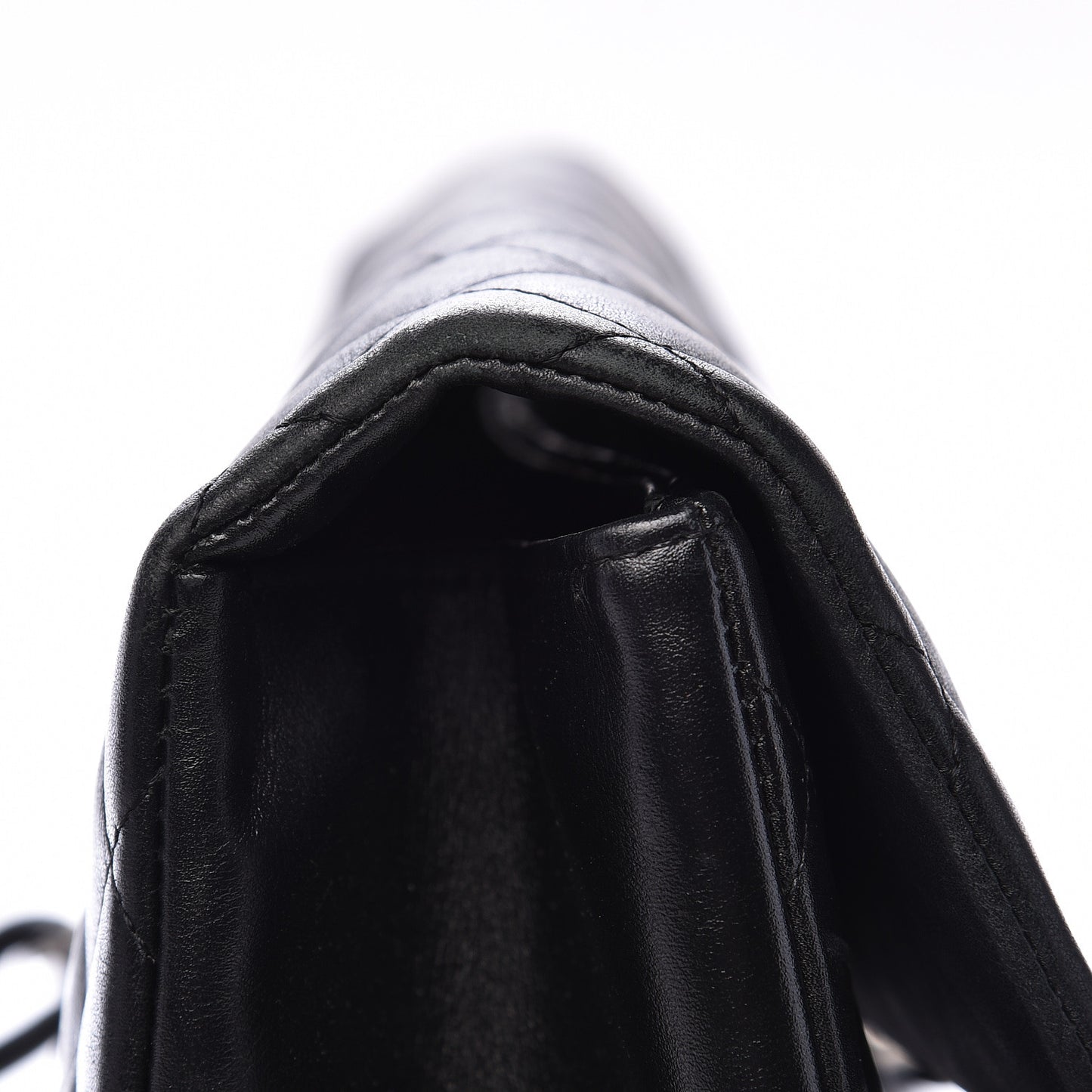 Calfskin Quilted Large Cambon Flap Black