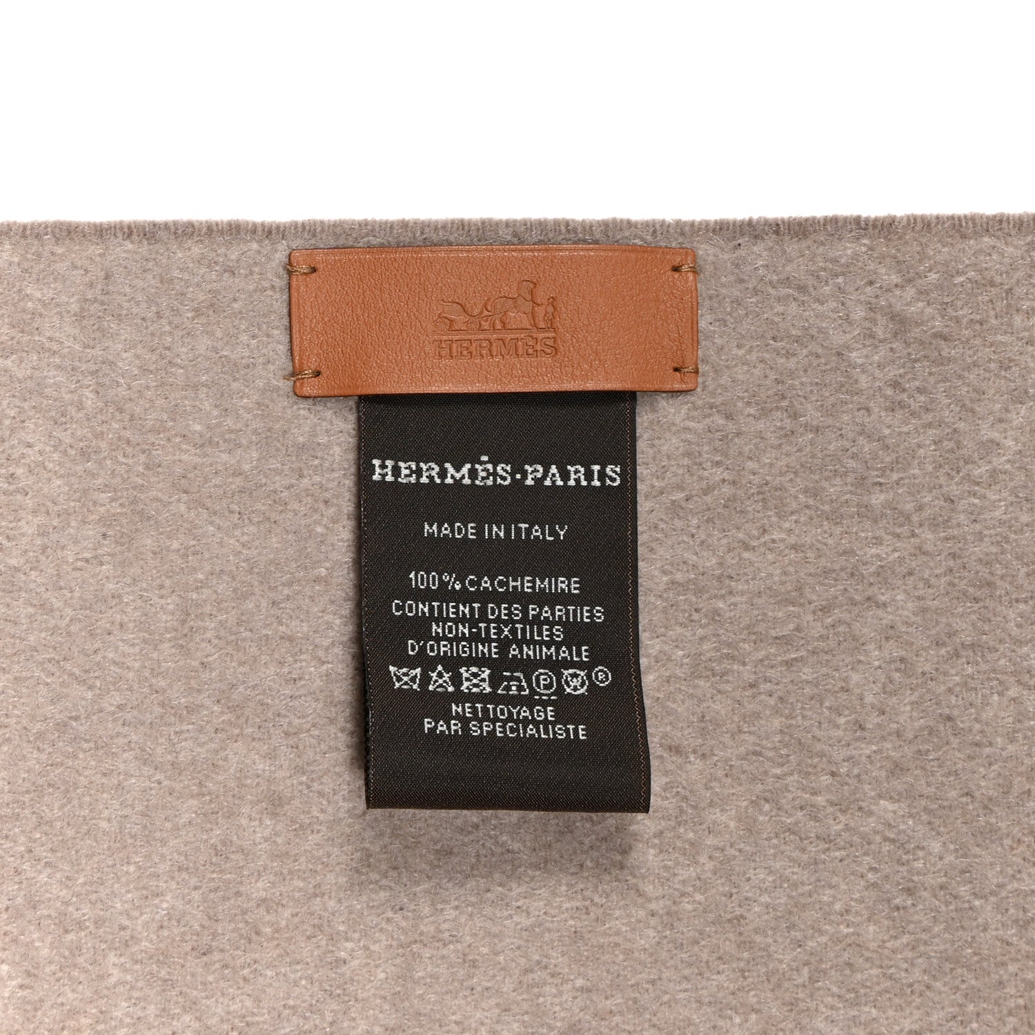 Hermes Cashmere Allumette Muffler Etoupe Ivory 3 of 3