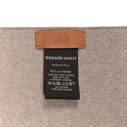 Hermes Cashmere Allumette Muffler Etoupe Ivory 3 of 3