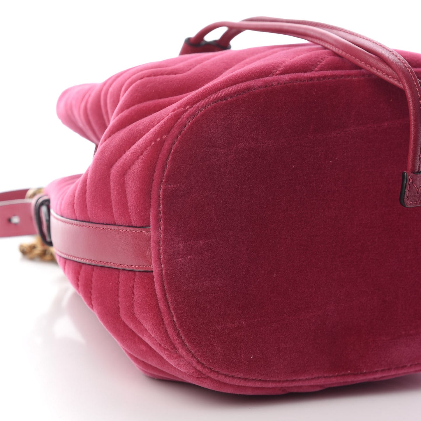 Velvet Matelasse GG Marmont Bucket Bag Light Raspberry Rose