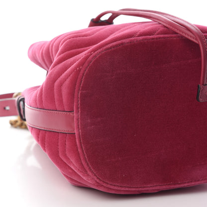Gucci Velvet Matelasse GG Marmont Bucket Bag Light Raspberry Rose 5 of 9